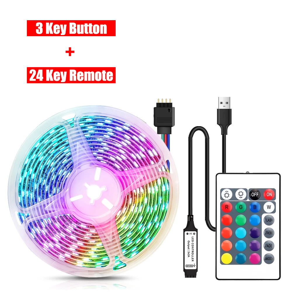 5/10/15/20M DIY RGB 5050 LED Light Strip Light With Bluetooth Model IR Remote Controller Remote For Room Bedroom RGB Flexible Light Strip Living Room Decoration