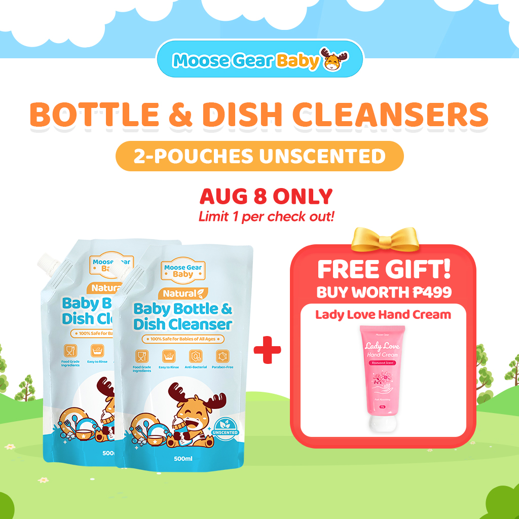 Moose Gear Baby Bottle Cleanser 500ml 2PACKS (Unscented) Antibacterial Resealable Leak Proof Cap