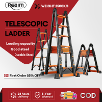 REAIM Telescopic Ladder Foldable Heavy Duty Anti Slip Portable Step Ladder Multifunctional for Household Use