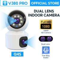 V380 PRO Dual Lens CCTV Camera 360 Wifi Security Camera Connect to Cellphone with voice Two Direction wide angle 1080P night visionbaby Motion Detection HD 1080P wireless indoor CCTV Camera two-way audio Surveillance