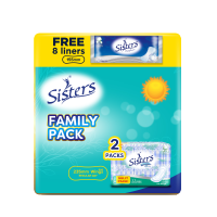 Sisters 2 Family Pack Day 12s W/Free Pantyliner Eco 8s X 18