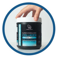 Collagen Peptides Powder Type 1 and 3 Unflavored 454g Jar Hair Skin Nail & Joint Support Super Collagen Hydrolyzed Protein Grass-Fed Certified KETO Paleo Friendly 90% Protein Zero Carbs Non-GMO & Gluten Free Herbs of the Earth