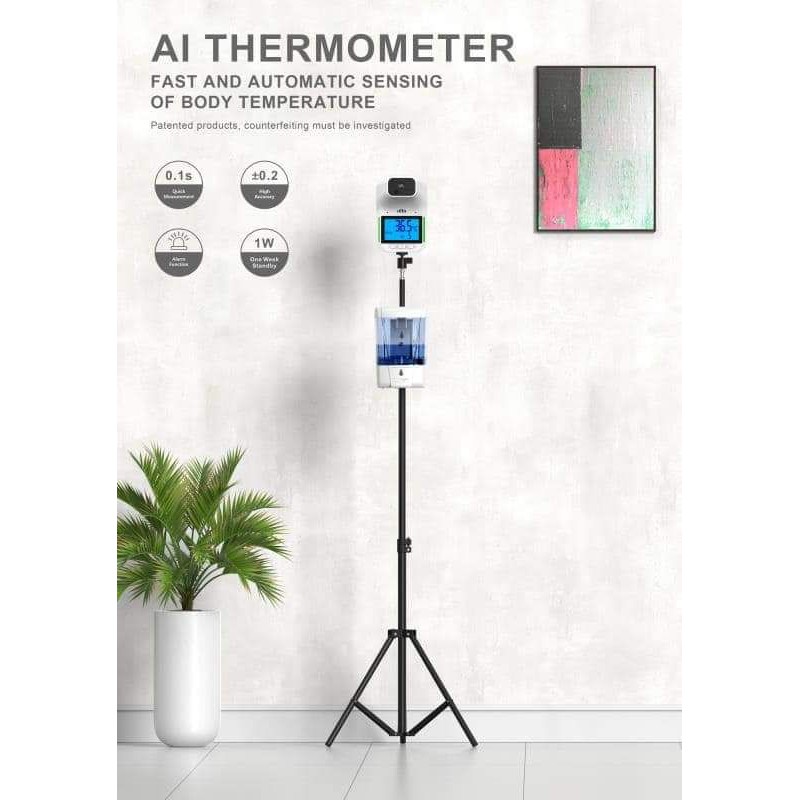 K3plus Thermal Scanner with Stand and Automatic Alcohol Dispenser on Hand review and price