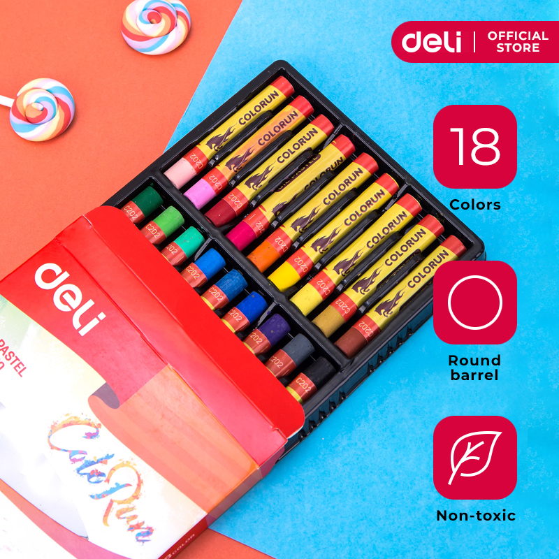 Deli EC20210 Oil Pastels 18 Colors