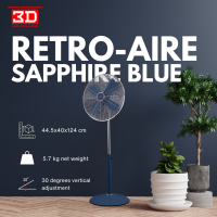3D RETRO AIRE Stand Fan Series SF40RA 3-speed settings 16-inch transparent plastic blade Air Volume 48 CMM Power Input 50W