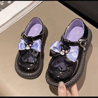 ANGELIKE Kuromi Girls Shoes Princess T-Strap Leather Shoe for School Shoes Party Black Princess Shoe