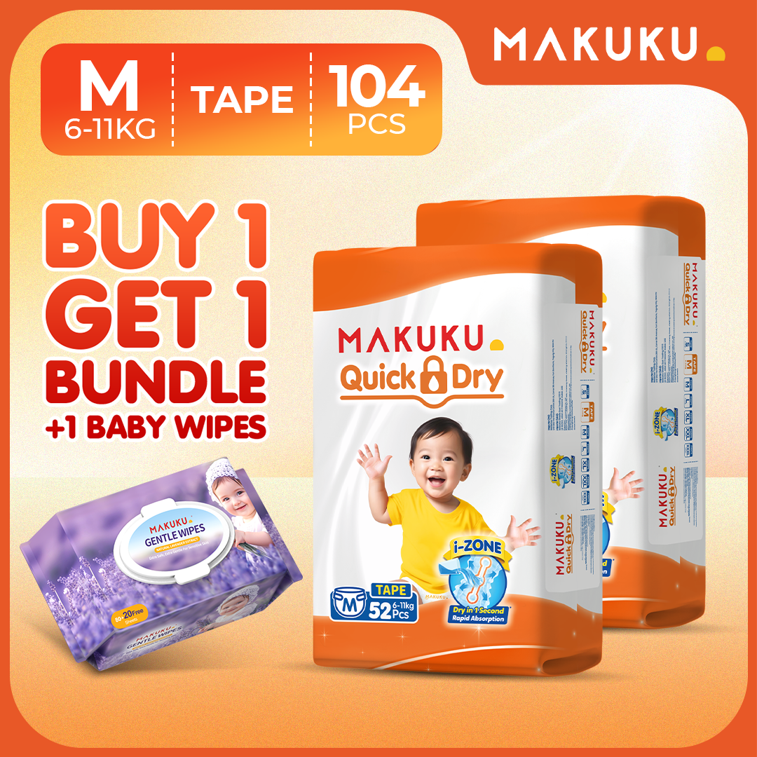 【B1T1 + LAVENDER BUNDLE】MAKUKU Diaper Quick Dry Tape and Pants Ultra Thin Soft and Breathable S M L XL XXL XXXL