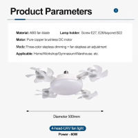 TIMSOT Ceiling Fan LED Ceiling Light 2 IN 1 with Remote Control 3-Speeds 3-Color Adjustable E27 Lamp Holder Ceiling Fan Light