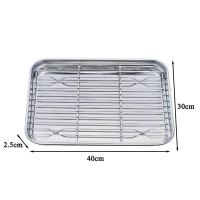 DuduMart Stainless Steel Baking Tray With Removable Cooling Rack Set Non-stick Chips Basket Grill
