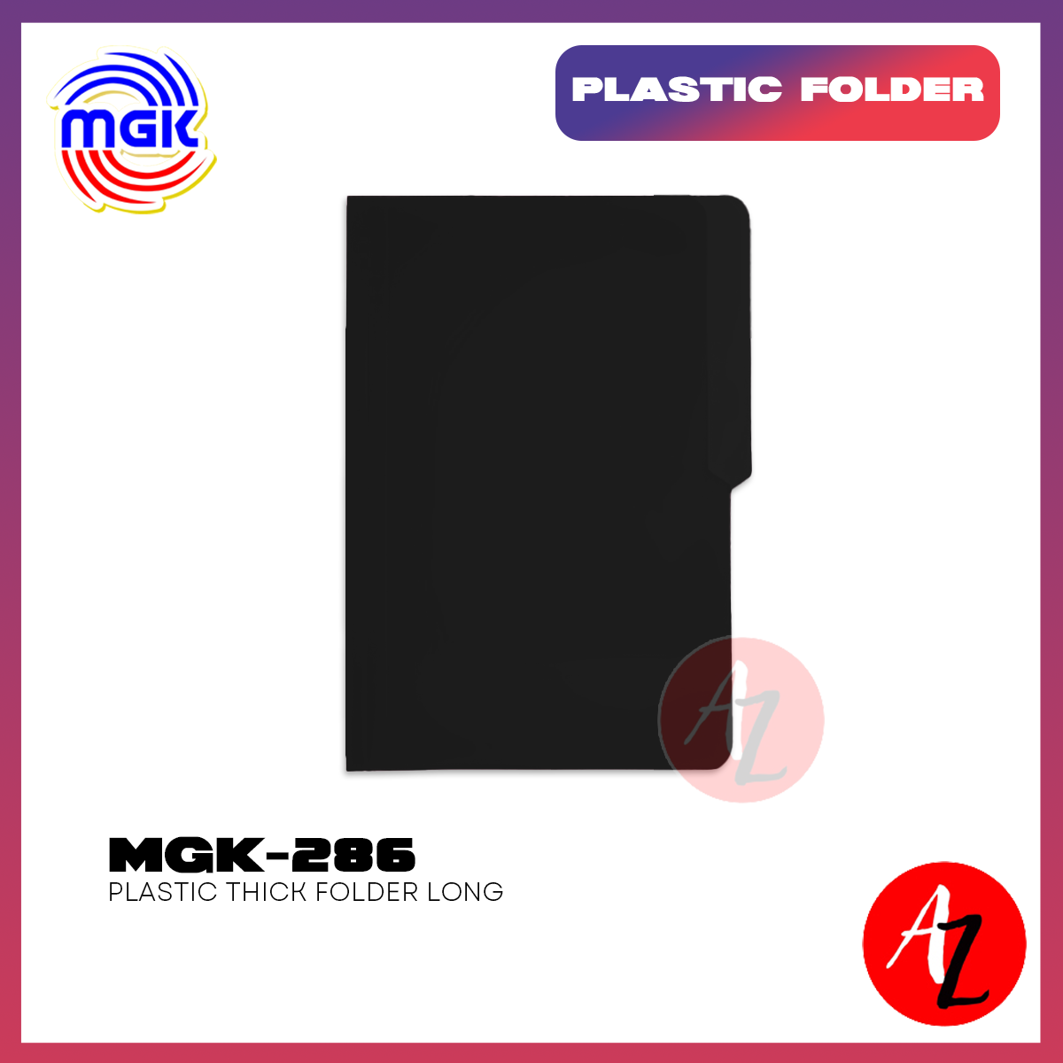 MGK-286 Plastic Thick Folder Long Durable Long Size Document Folder 10pcs Per Pack