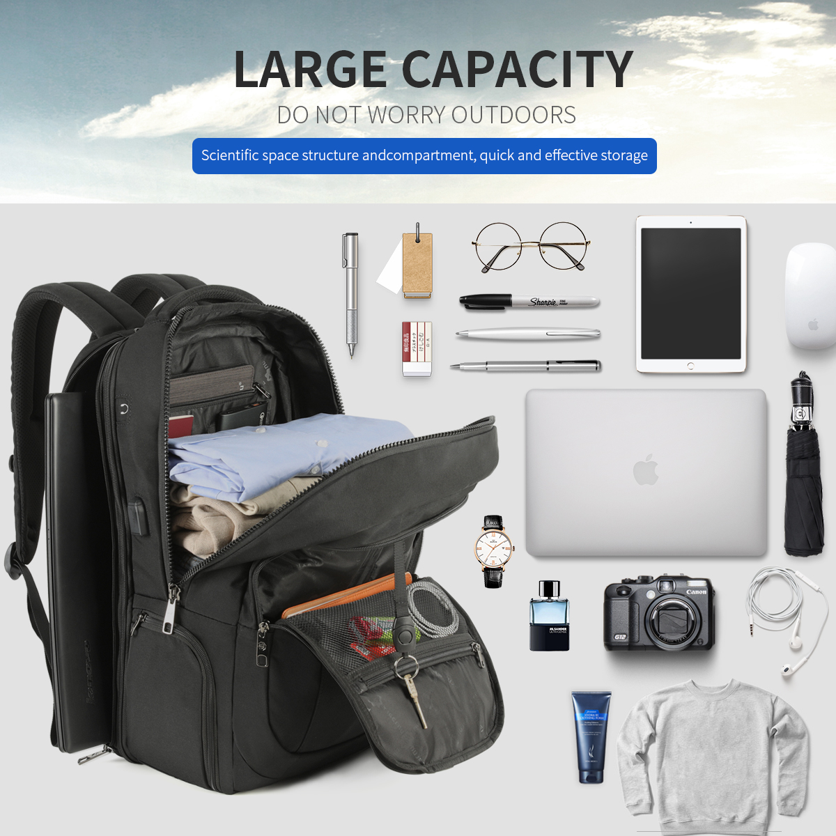 Tigernu T-B3143XL Anti Theft 17 inch Laptop Backpack Bag with FREE Loc ...