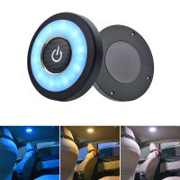 Car Magnetic Adsorption Reading Light USB Charging LED Light Portable Round Universal Rechargeable Wireless Interior Lamp Touch Type Car Interior Night Light
