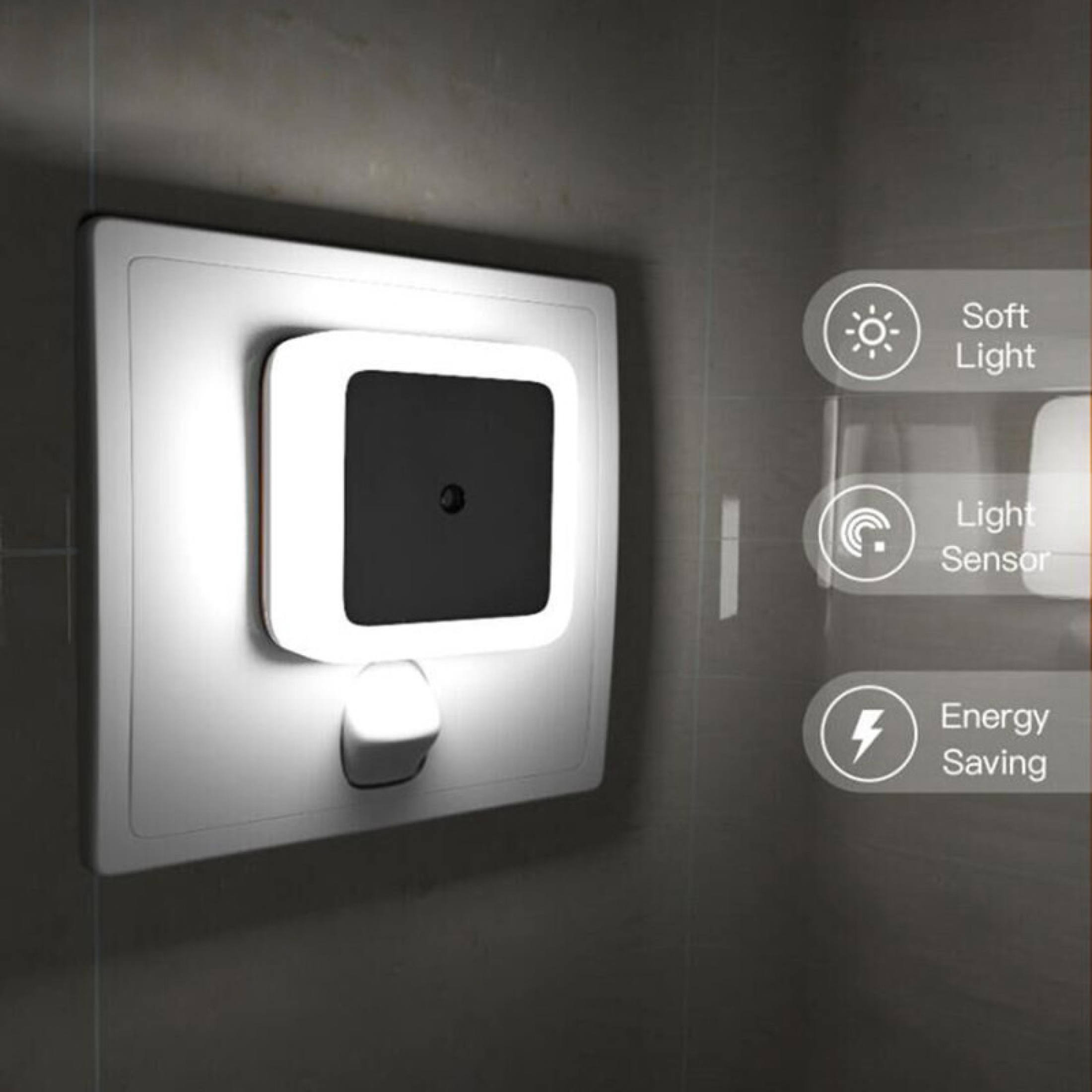 110-220V 0.5W LED night light sensor light AUTO ON/OFF US Plug High Quality wireless LED Night Mini Light Bedside Lamp Bedroom Nightlight Smart Lighting Wall light for Bathroom