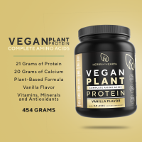 Organic Plant Based Vegan Protein 454g Powder Jar ZERO Sugar Non GMO 20g Protein Milled Chia seeds Cocoa powder Multisource protein vitamins minerals probiotics antioxidants omega 3s 15 servings Chocolate/Vanilla Flavor Herbs of the Earth