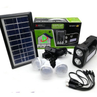 GDPLUS 8017 Classic Solar System Portable Solar Light System Set Solar Lighting - GD PLUS GD-8017 Solar Plus Solar Lighting System Kit (Black) GDLITE GD-8017 Solar Lighting System Portable light Solar lighting system Emergency light power bank Recharge