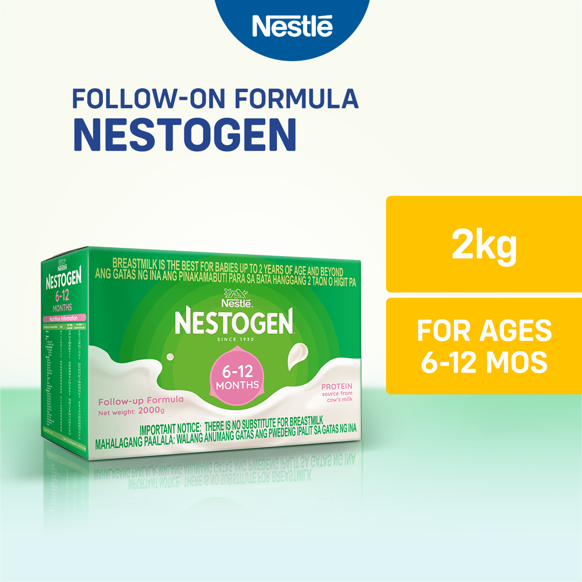 NESTOGEN Stage Two Follow-On Formula Milk Powder for 6-12 Months Old 2kg