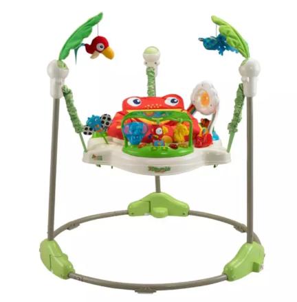 Musical & Lights Rainforest Jumperoo Swing First Step Baby Walker Toddler Chair (Green)