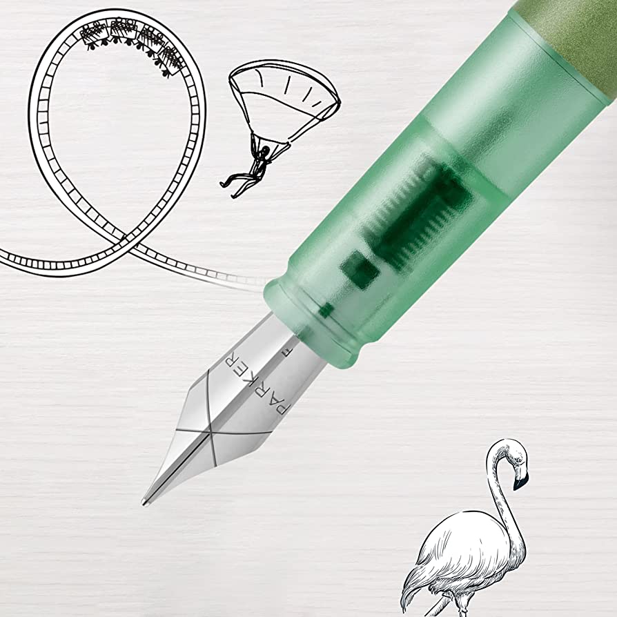 Parker Ball pen Vector XL Metallic Fountain Pen Medium Black Ink Designs Made in France 100% Original And Authentic