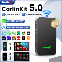 [CarlinKit 5.0]CarlinKit 2 Air - Wireless Apple CarPlay Adapter & Android Auto - Wired to Wireless Adapter 5.8Ghz WiFi BT Siri GPS Auto-Connect Dual-Compatibility Dongle