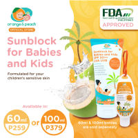 1 pc. Orange and Peach Sunblock for Babies and Kids SPF 50++ UVA and UVB Protection Mineral Sunscreen Lotion Reef Safe (No White Cast)