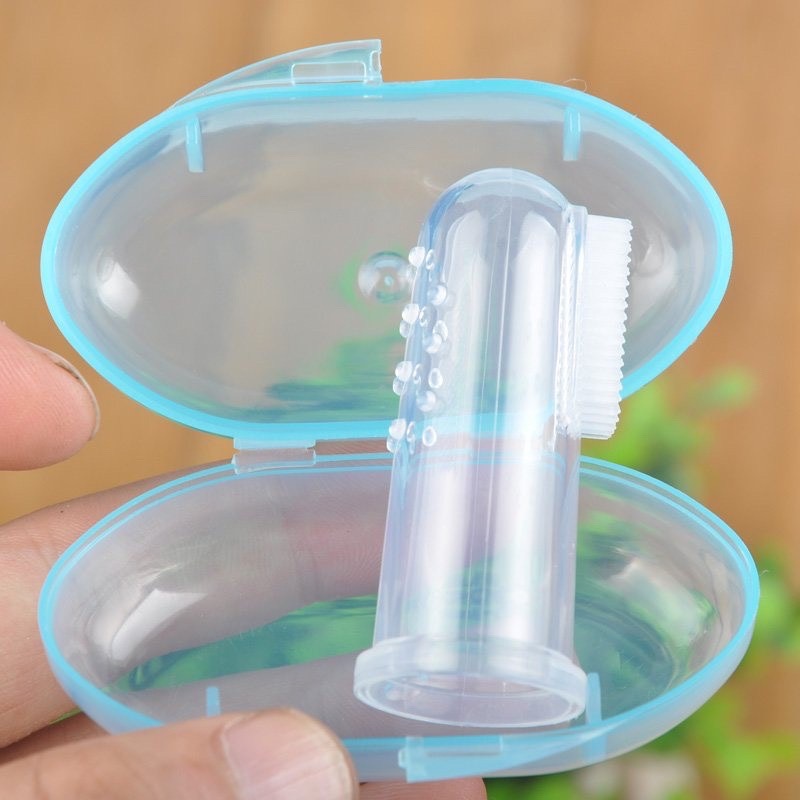 Hntob 3-12M Finger Baby Silicone Toothbrush Teeth Tongue Clear Massage Newborn Useful healthy