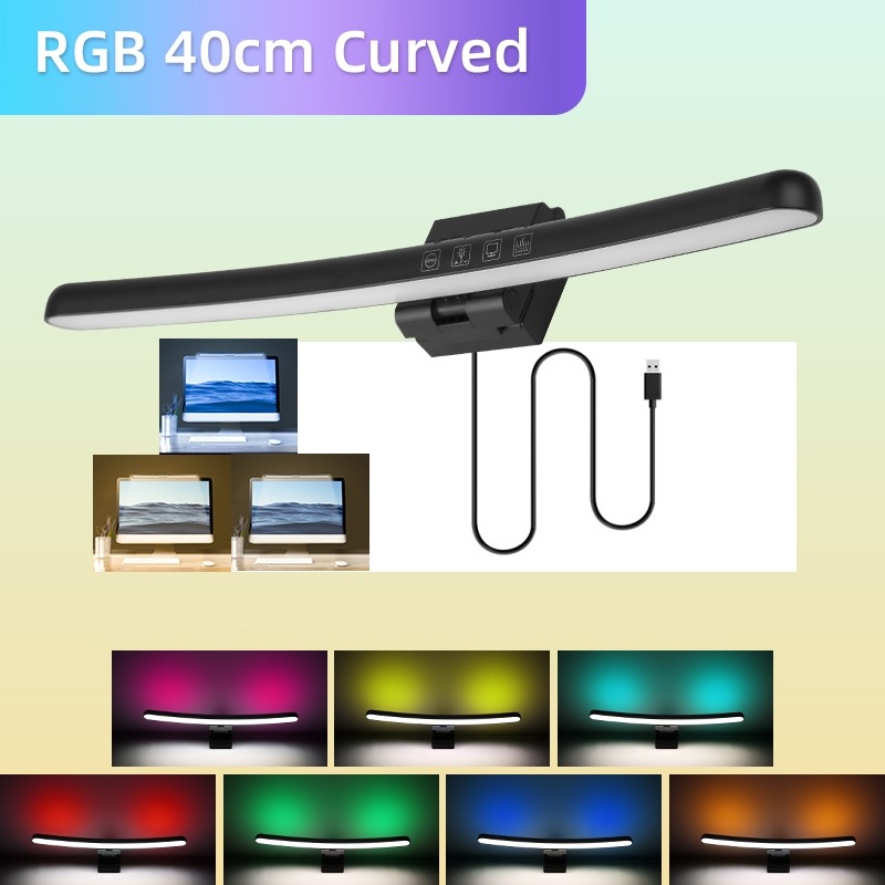 LED Curved Monitor Remote Light Bar Dimmable Touch Dimming Screen Hanging Lights USB Led Table Lamp RGB Lamps For Gaming Office Home Backlight Screen Hanging Light Computer Lamp LED Study Computer Reading Laptop Lighting