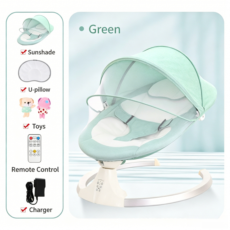 Kooda Baby Swing Rocker Cradle Electric Adjustable Rocking Chair For Baby With Mosquito Net For New Born Bed Swing