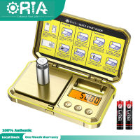 ORIA Digital Scale Gram 200g/0.01g Weighing Scale LCD Backlit Display Calibration Weight Included - Gold