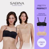 (2 pcs) SABINA Wireless Non-Push Up Seamless Strapless Bra | SBXU8900BK+SBXU8900C3 | Women