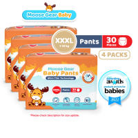 Moose Gear Baby Pants Diaper 3XL 120pcs (4PACKS) Hypoallergenic Super Absorbent Double Leak Guard