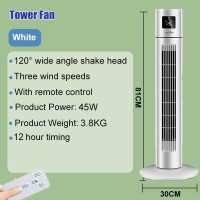 KANAZAWA Tower Fan Electric With Remote Control 120° Stereo Shake Head Silent With LED Display