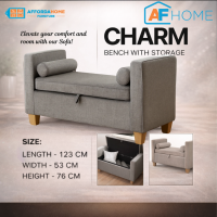 AF Home Charm Bench with Storage – Space-Saving Entryway Bench