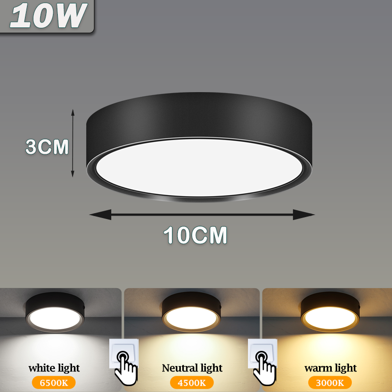 Led Ceiling Light 3 color Downlight Surface Mounted Tricolor Pin Lamp Aluminum Spot Lights For Living Room Bedroom Home