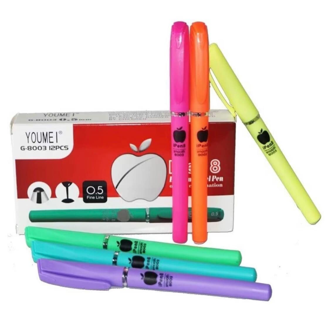 IPEN8 G-8003 12pcs 0.5mm Black Gel Pen