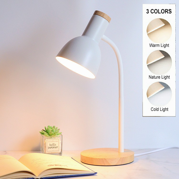 FREE BULB Nordic Modern Wood Art Hose Desk Lights wooden Bedside Table Lamps for living room Simple Light Fixtures forRoom Decor on off switch Tricolor LED White