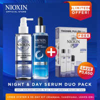 NIOXIN DAY & NIGHT SERUM DUO PACK W/ FREE SYSTEM 6 KIT (Shampoo 150ML Conditioner 150ml Leave-On 40ml)
