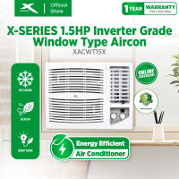 X-SERIES 1.5HP Window Type Aircon Inverter Grade Side Discharge High-Efficiency with Multiple Fan Speeds Manual Thermostat Control and Timer (White) [XACWT15X]
