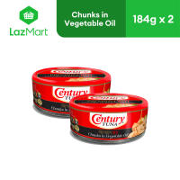 Century Tuna Premium Red Chunks in Oil - Protein Omega 3 DHA No Preservatives 184g - Pack of 2