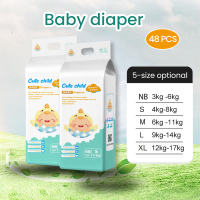 【Buy 1 Take 1】Cute Child Taped 48Pcs Diapers Tape NB-XL Breathable Thick Baby Disposable Diapers NB S M L XL