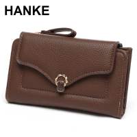 HANKE Womens Bifold Wallet PU Leather Multi-Card Slot Snap Button Small and Medium Bifold Wallet