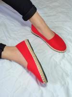 JOPHIEL Espadrille Shoes for Women in Red Abaca Closed Shoes HIGH QUALITY LOCALLY MADE