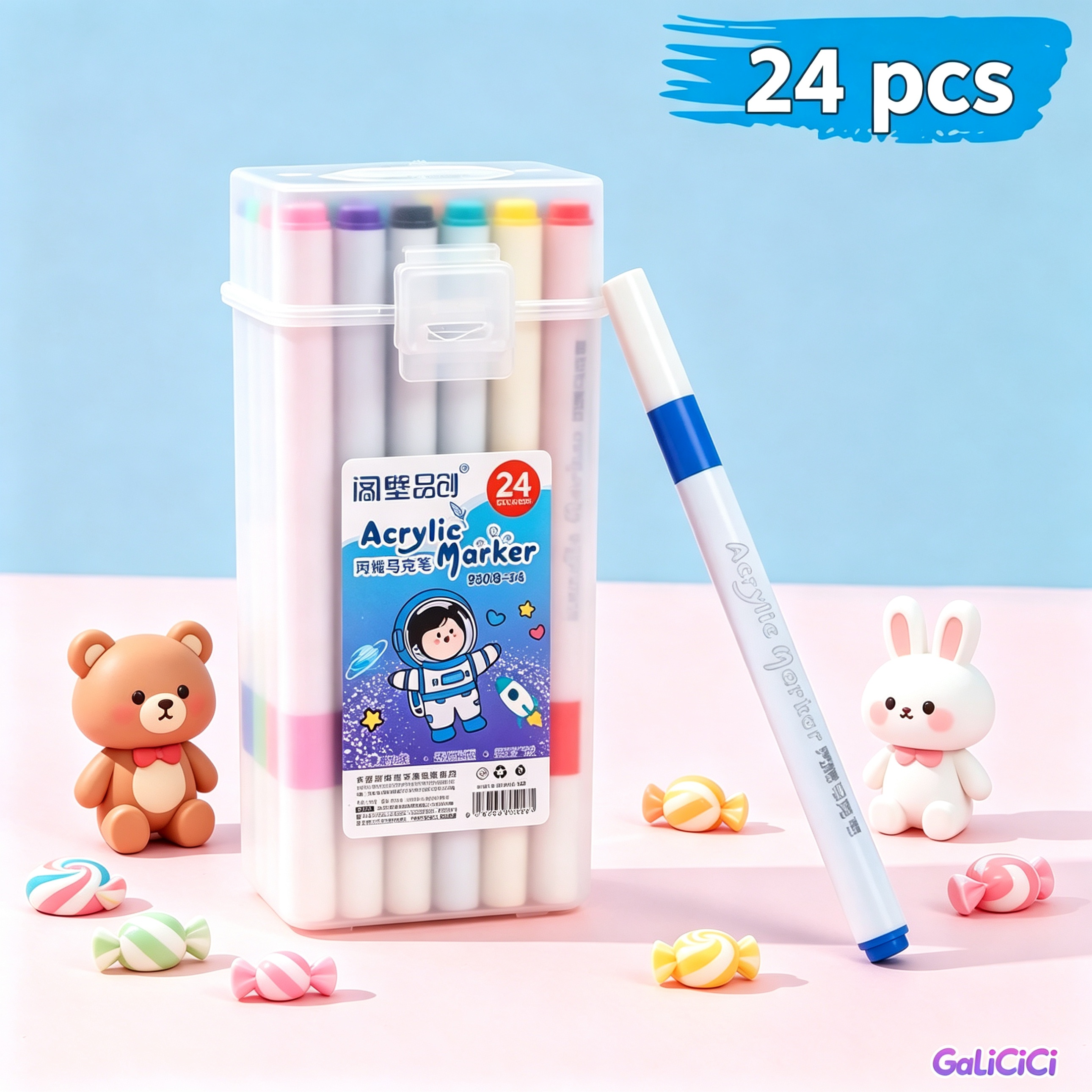 Acrylic Paint Markers Big Square Box 120PCSWaterproof Vibrant Art Supplies for Scrapbook DIY