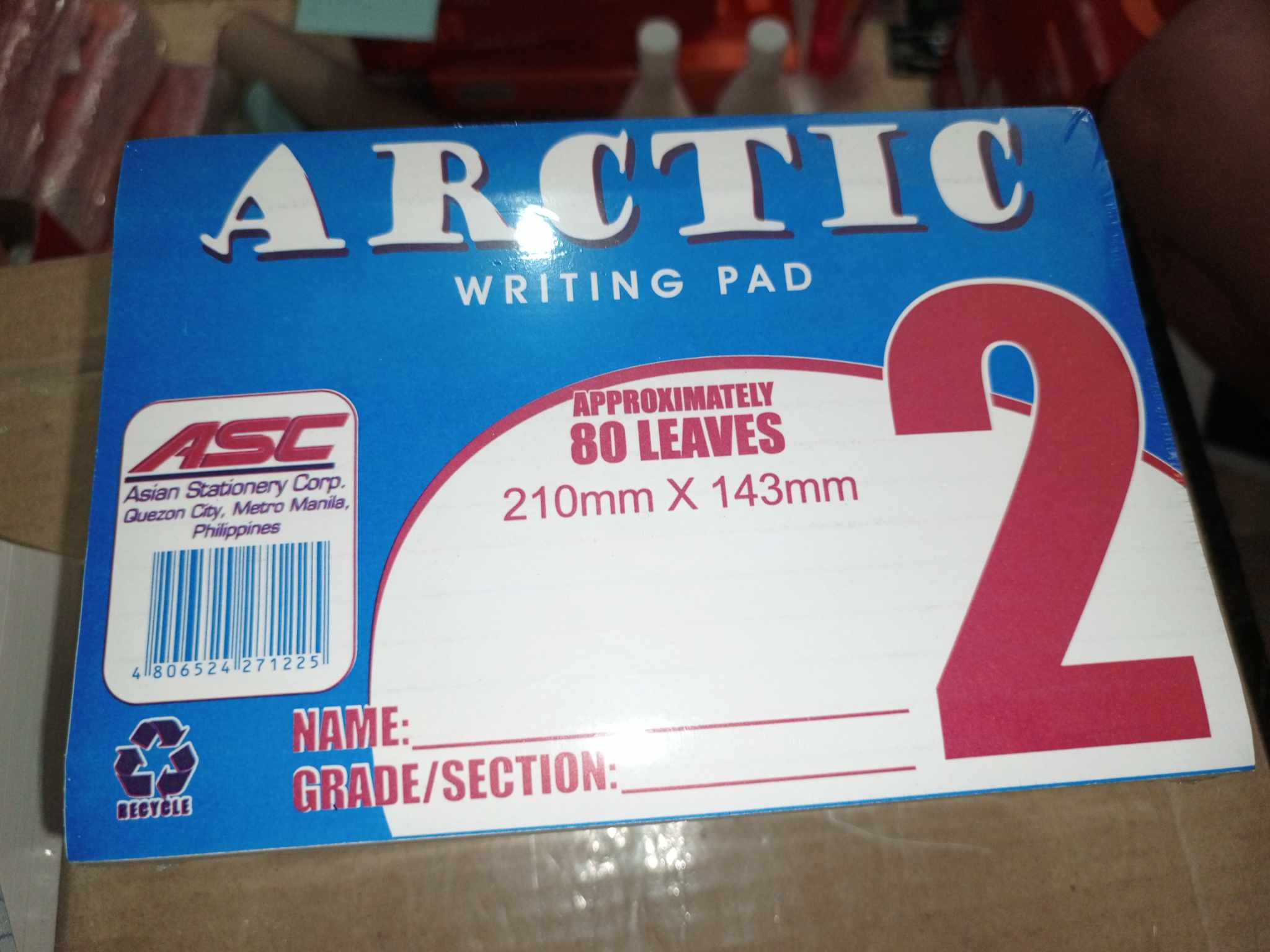 Writing Pad - 1/4 - 1/2 LENGTH WISE - 1/2 CROSS WISE - 1 WHOLE QUIZ PAD - PAD PAPER - INTERMEDIATE PAD