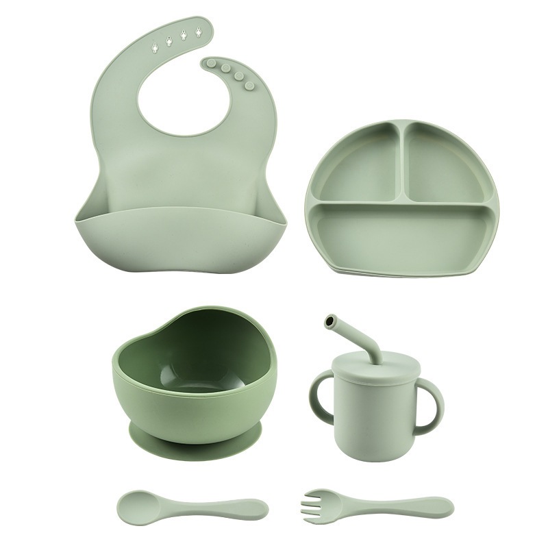 Silicone 6-Pc Baby Feeding Set Plate Set Baby Essentials Feeding Set for Baby Plate for Kids Baby
