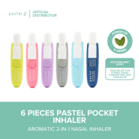 Pastel 2-in-1 Pocket Inhaler (x6) (1.5ml each) [Menthol Vapors Relieves Nasal Congestion Headache Dizziness]