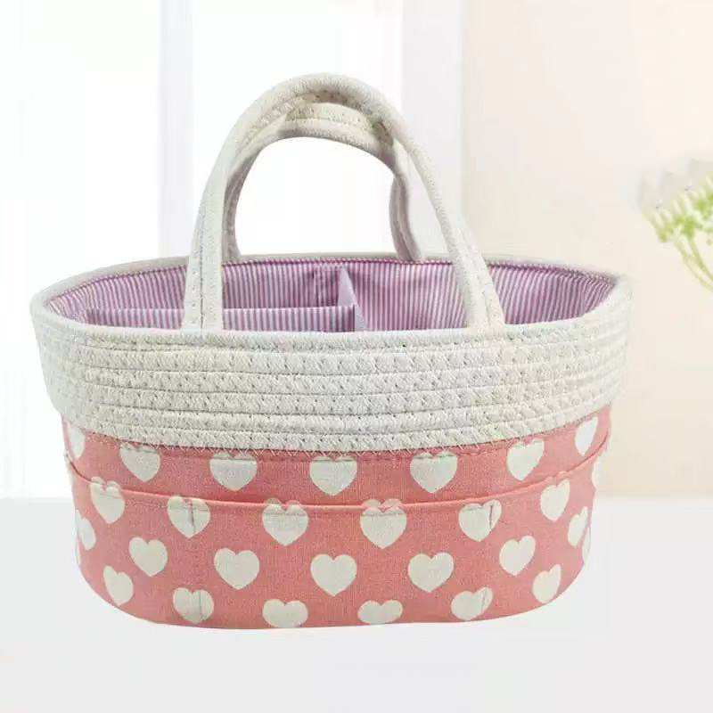 Baby Diaper Bag Baby Diaper Caddy Organizer Bag Nursery Storage Basket Portable Holder Bag Baby Shower Portable Storage Bag Nursery Storage Bin Car Storage Basket for Wipes Toys Tote Bag