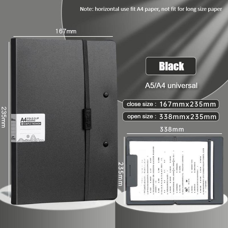 Long/A4 Size To A5 Foldable Folder Portable Folding Clipboard Contract Test Paper Folder File Paper Organizer