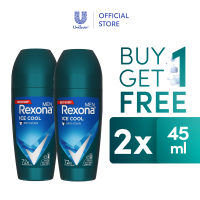 [BUY 1 GET 1 FREE] Rexona Men Ice Cool Antiperspirant Roll On 45ml