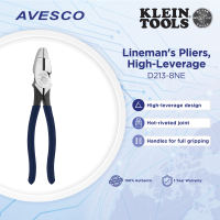 Klein Tools Linemans Pliers | D213 | 8-inch | 9-inch | High-Leverage | Avesco