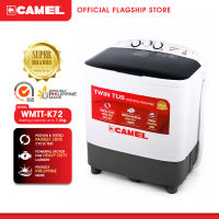 Camel Twin Tub Washing Machine WMTT-K72 (7.2kg) Heavy Duty - Energy Efficient - Rust and Pest Proof - Durable (Black)